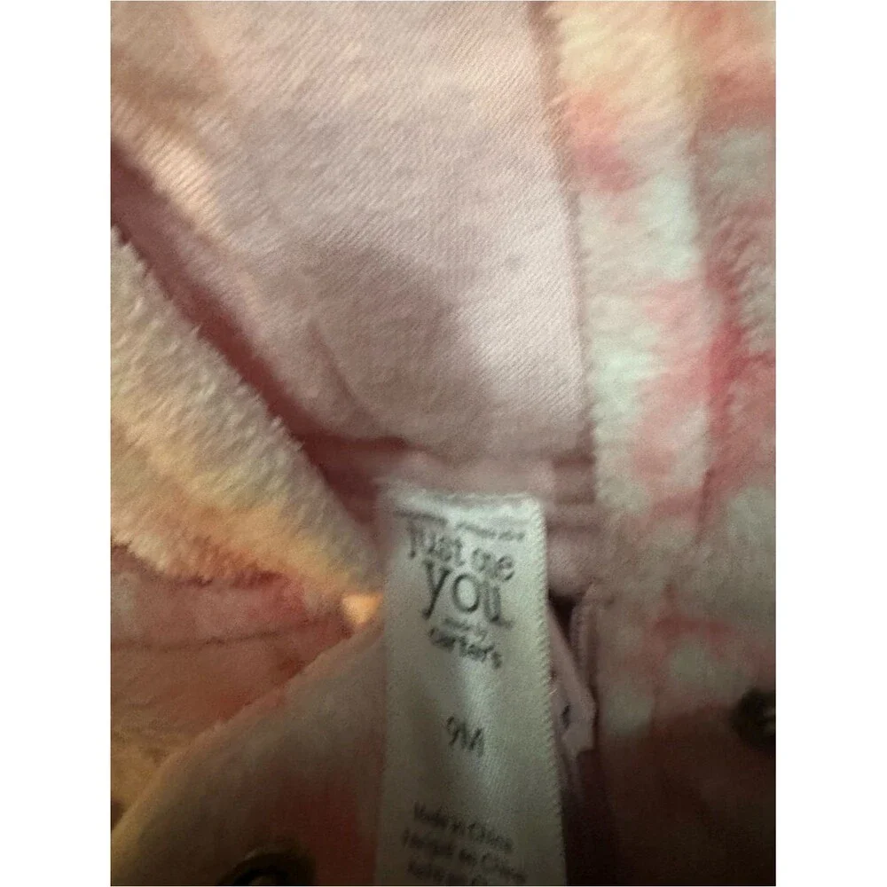 Carter's Plush Hooded Baby Footie Set - Cream & Pink snowsuits